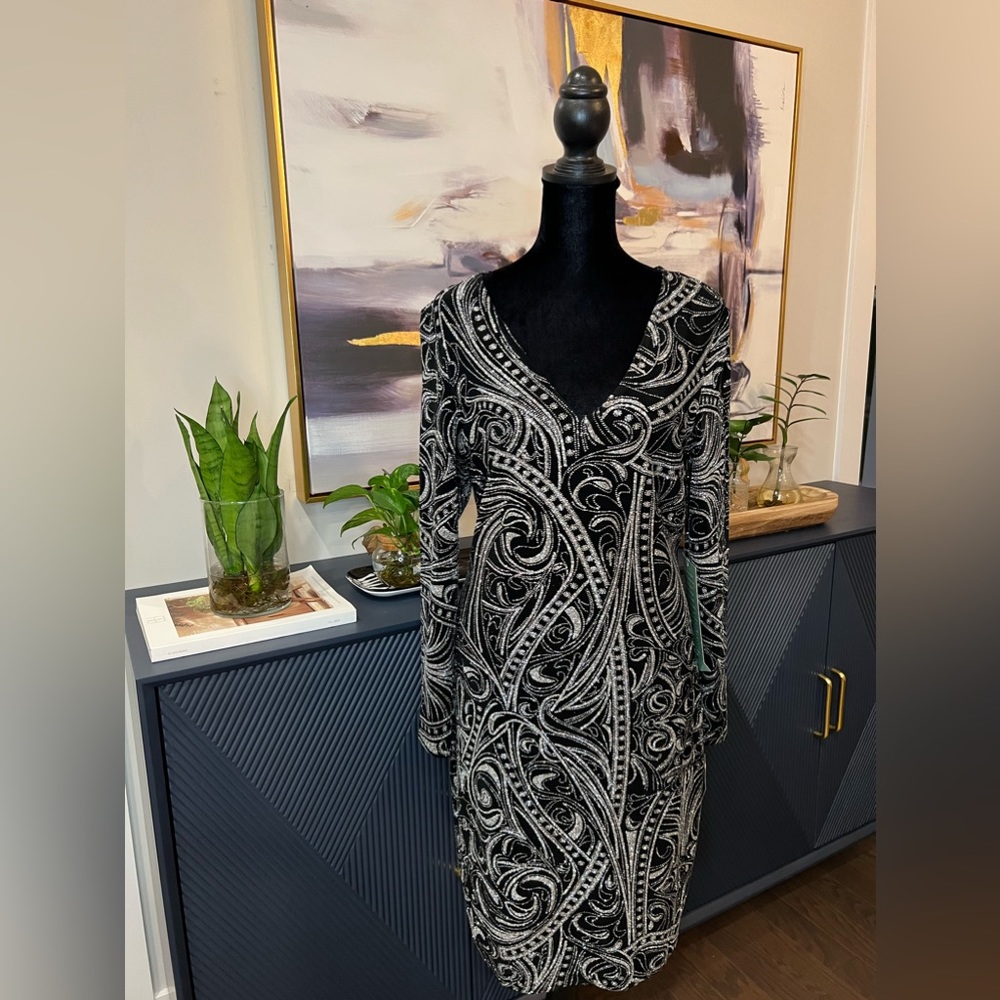 Black dress with glitter design! Blue Sage